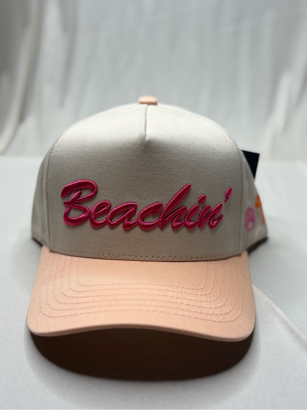 C.C. Boutique Beachin' Cap - Pink & Cream